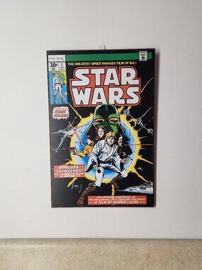 Star Wars Comic First Issue Wood Wall Poster Plaque 13" X 19" Silver Buffalo